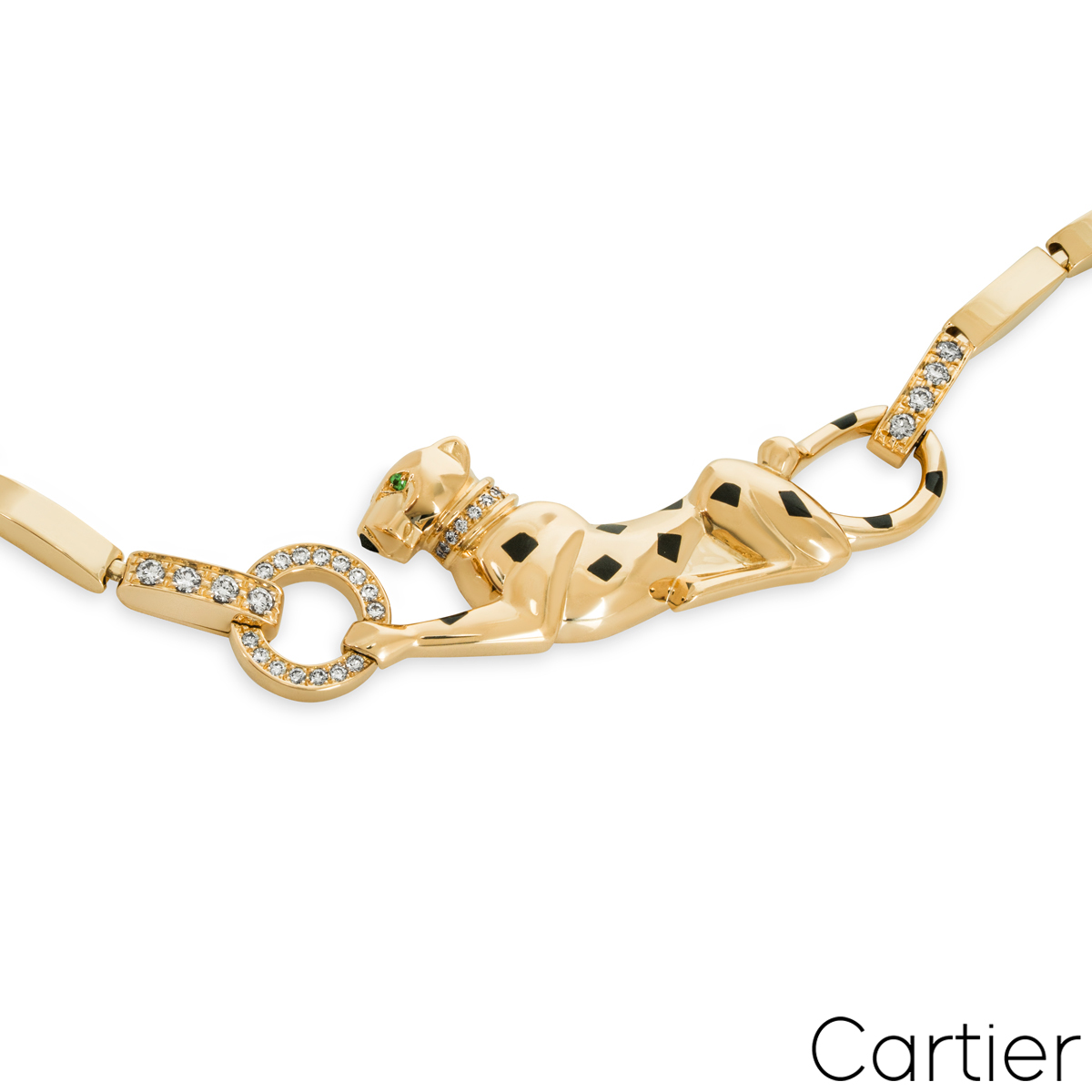 Cartier Yellow Gold Diamond Panthère De Cartier Necklace N7059200